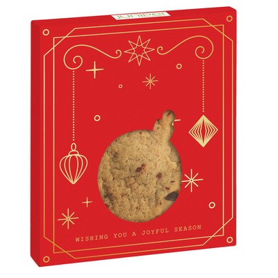 Holiday Ornament Window Box with Gourmet Cookie - GLUTEN FREE Chocolate Chip