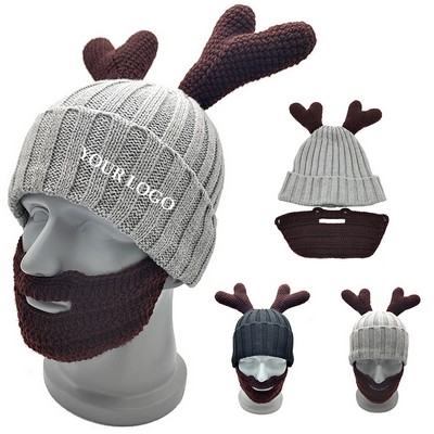 Skullies Gorros Funny Party Caps Christmas Antlers Beard Beanie