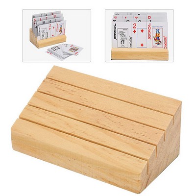 Solid Beech Wood Playing Card Holder