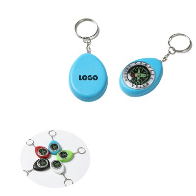 Oval Compass Key Ring