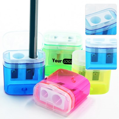 Dual-Hole Rectangular Pencil Sharpener