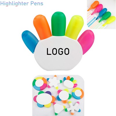 5-in-1 Multicolor Plastic Cute Shaped Highlighter Pens