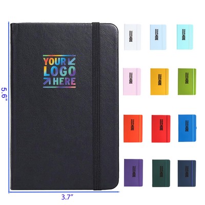 3.7 x 5.6 Inches Hardcover 160 Pages 80 Sheets Pocket Notebook