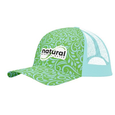 Premium Sublimation 5 Panel Mesh Back Trucker Cap - Performance Polyester