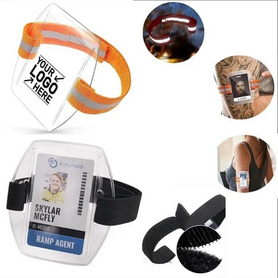 Adjustable Arm Band ID Badge Holder with Secure Fit Strap