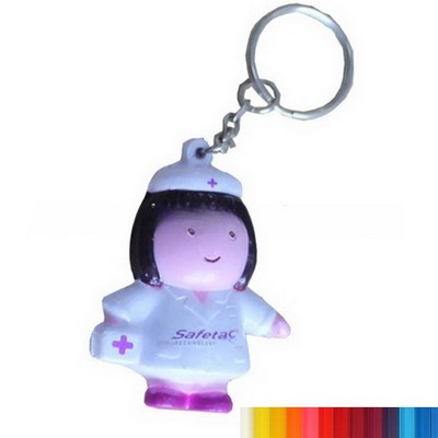 New Foam Nurse Shaped Stress Ball with Keychain