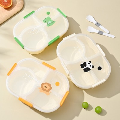 Plastic Cartoon Four Compartments Lunch Box