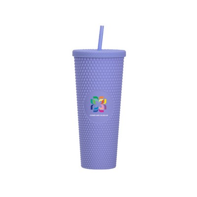 24oz Studded Plastic Tumbler with Lid