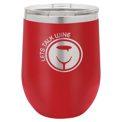 Red Polar Camel 12 oz Stemless Wine Tumbler with a Clear Lid