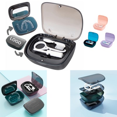 Double Layer Retainer Case With Mirror And Accessories