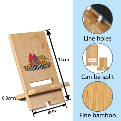 Dye Sublimation Bamboo Mobile Phone Stand Holder