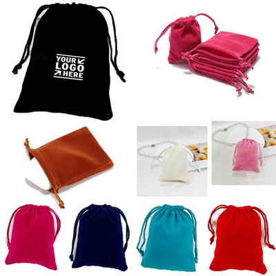 Flocking Fabric Drawstring Bag