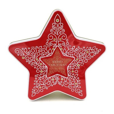 Star shaped metal tin box