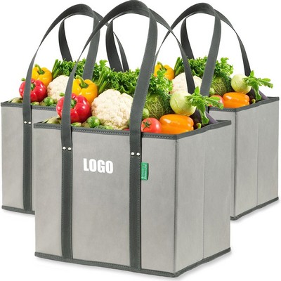 Heavy Duty Reusable Shopping Bags with Box Shape to Stand Up