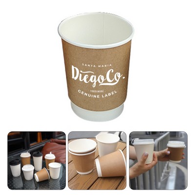 16oz Disposable Double-Wall Paper Cup with Lid