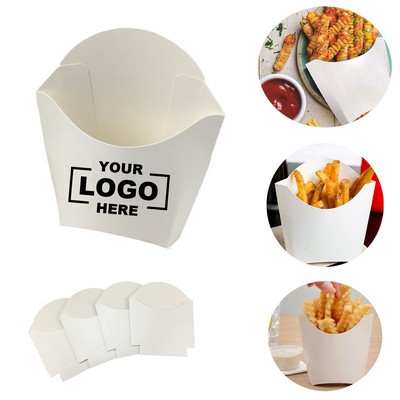 Disposable White French Fry Box