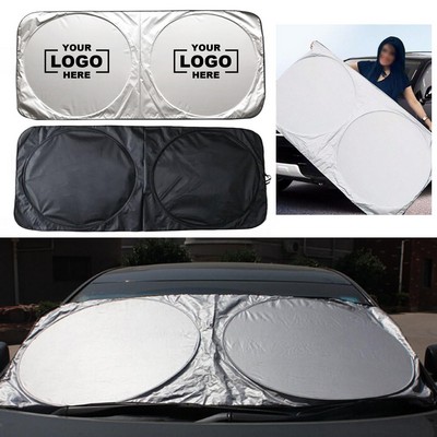 Foldable Car Front Windshield Sunshade W/ Pouch