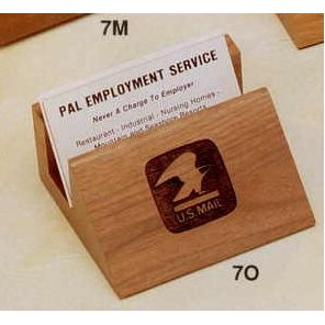 2-2/5x3-4/5" Walnut Sloped Business Card Holder Sloped (7o)