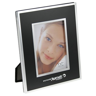 Brushed Black Metal Picture Frame w/Chrome Trim (5"x7")