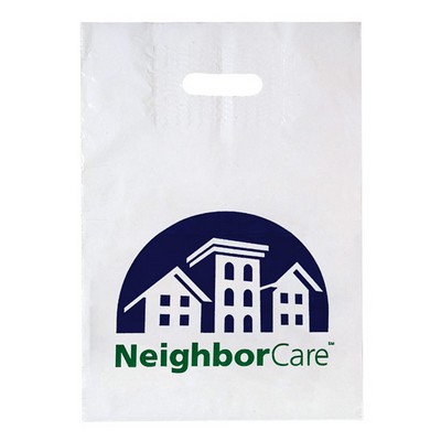 Patch Handle Reinforced Die Cut Plastic Bag (12"x16"x4")