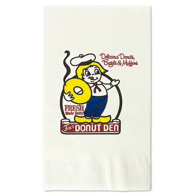 White 2-Ply Coin Edge Embossed Dinner Napkin (Grande Line)