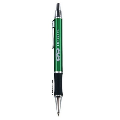 Click Action Brass Construction Ballpoint Pen w/ Comfort Rubber Grip