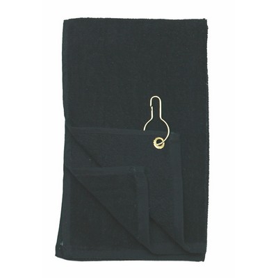 100% Cotton Tri Fold Golf Towel W/ Grommet & Hook