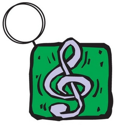 Treble Clef Executive Key Chain w/Mirrored Back (10 Square Inch)