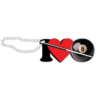 I Love Pool Promotional Key Chain w/ Black Back (10 Square Inch)