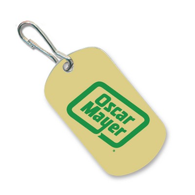 Pad Printed Dog Tag w/ Zipper Pull Attachment