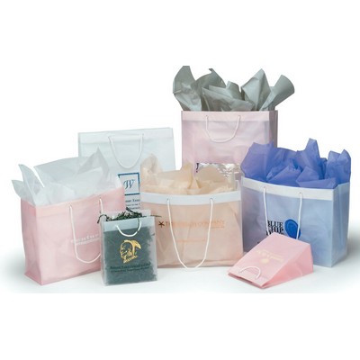 Euro Style Frosted High Density Plastic Bag w/ Rope Handles (8"x4"x10")