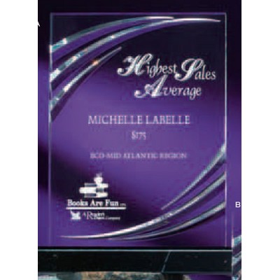 Acrylic Rectangular Nouveau Series Award on Black Marble Base (7")