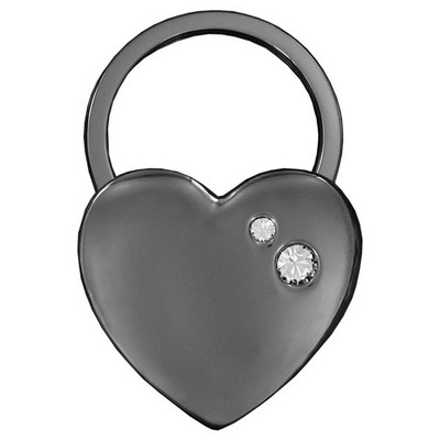 Black Metal Heart Keychain Embellished with quality Crystals (Domestic Production)