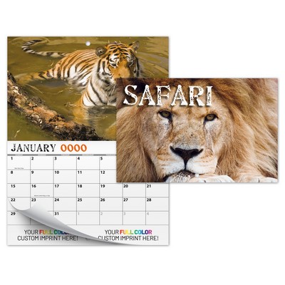 13 Month Mini Custom Photo Appointment Wall Calendar - SAFARI