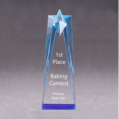 Acrylic Star Tower Award-Blue-3"x6"