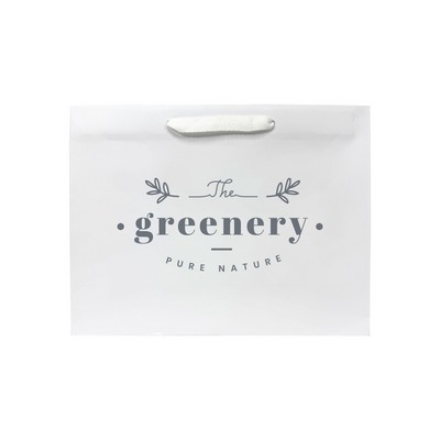 Matte White Traditional Shape Paper Euro Tote (13"x4.5"x10")