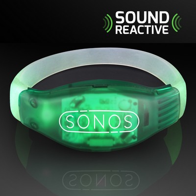 Sound Activated Light Up Green LED Flashing Bracelet