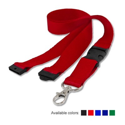 5/8" Heavy Duty Lanyard w/Safety Breakaway & Release Buckle (non-printed)