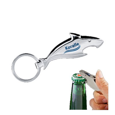 Metal Shark Bottle Opener Key Chain