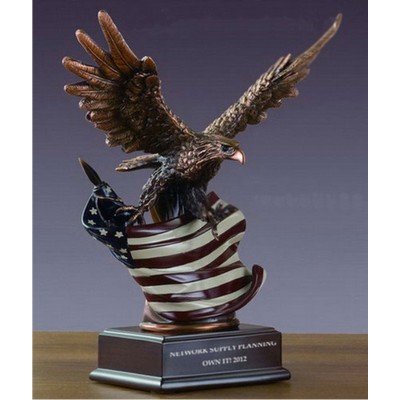 12.5" Eagle with American Flag Award