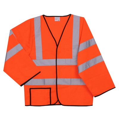 Solid Orange Long Sleeve Safety Vest (Small/Medium)