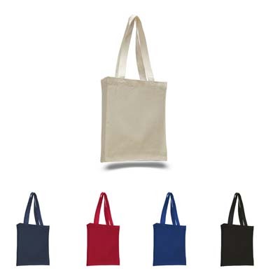 12oz Cotton Canvas Solid Color Book Tote With 3" Gusset ( 5 Colors Available )