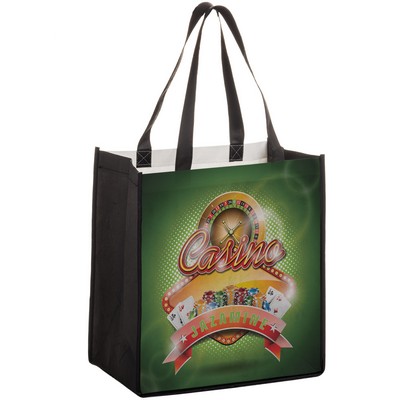 Full Coverage PET Non-Woven Grocery Bag w/ Full Color (12"x8"x13")