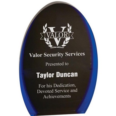 Luminary Oval Acrylic Award Black/Blue - 8" High