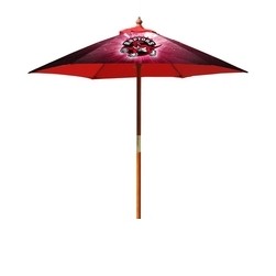 7' Round Wood Umbrella with 6 Ribs, Dye-Sublimation, Full Bleed