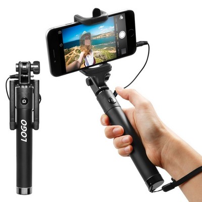 Portable wired selfie stick