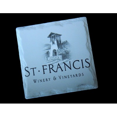 Square layered Edge Absorbent Stone Coaster Matte Finish (overseas production)