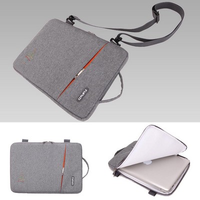 13" Water Resistant Plush Laptop Sleeve w/Shoulder Strap