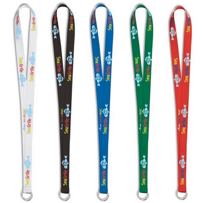 1/2" Wide Polyester Lanyard w/ Metal Split Hook