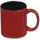 11 Oz. Vitrified C-Handle Mug (Black in / California Red out)